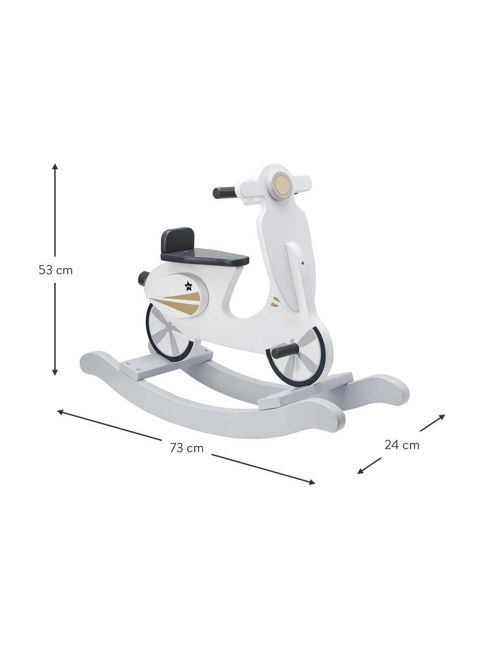 Kinderschaukel Scooter, Holz, Weiss, Grau, Schwarz, Braun, B 73 x H 53 cm