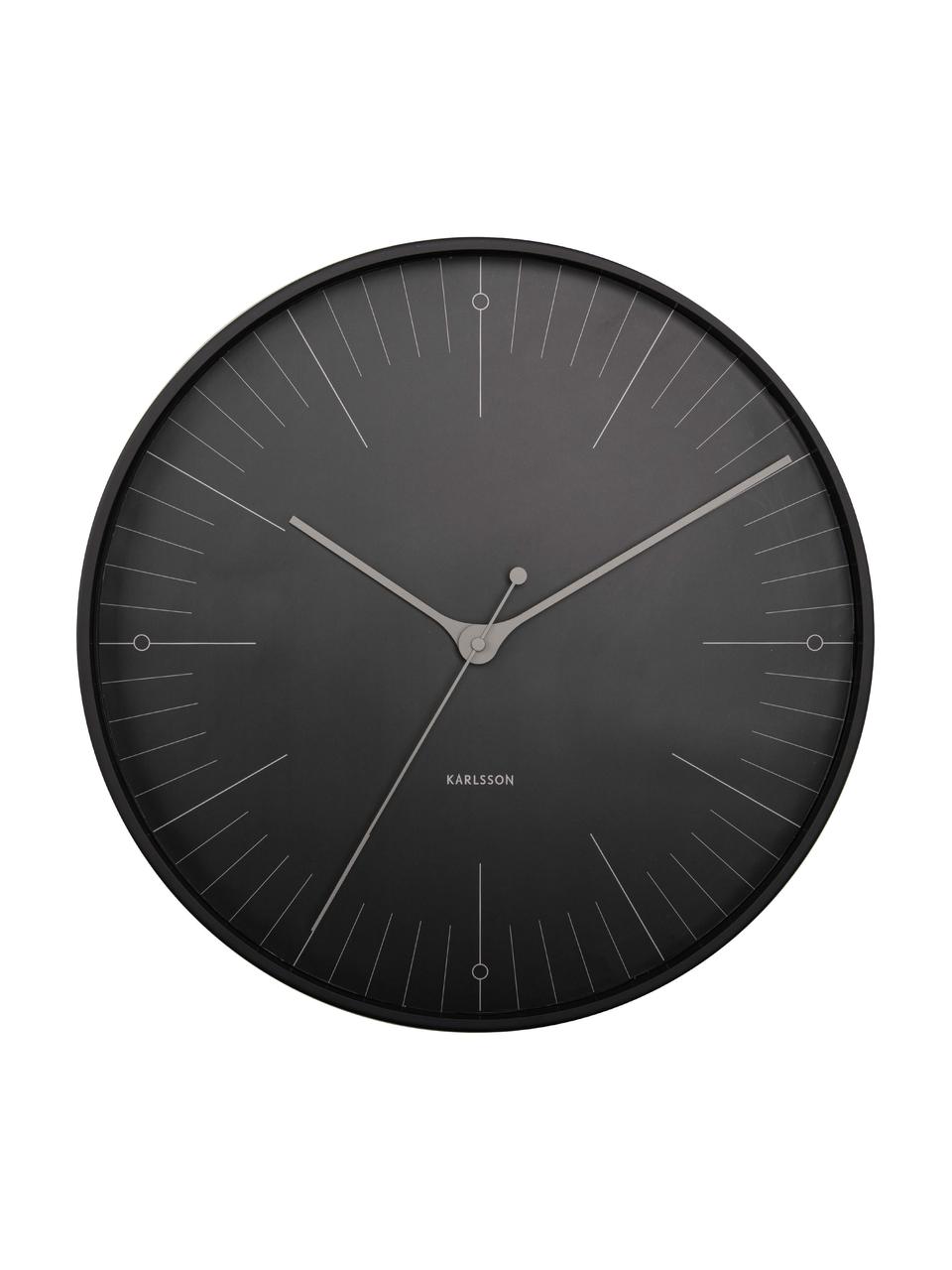 Reloj de pared Index, Metal recubierto, Negro, gris, Ø 40 cm