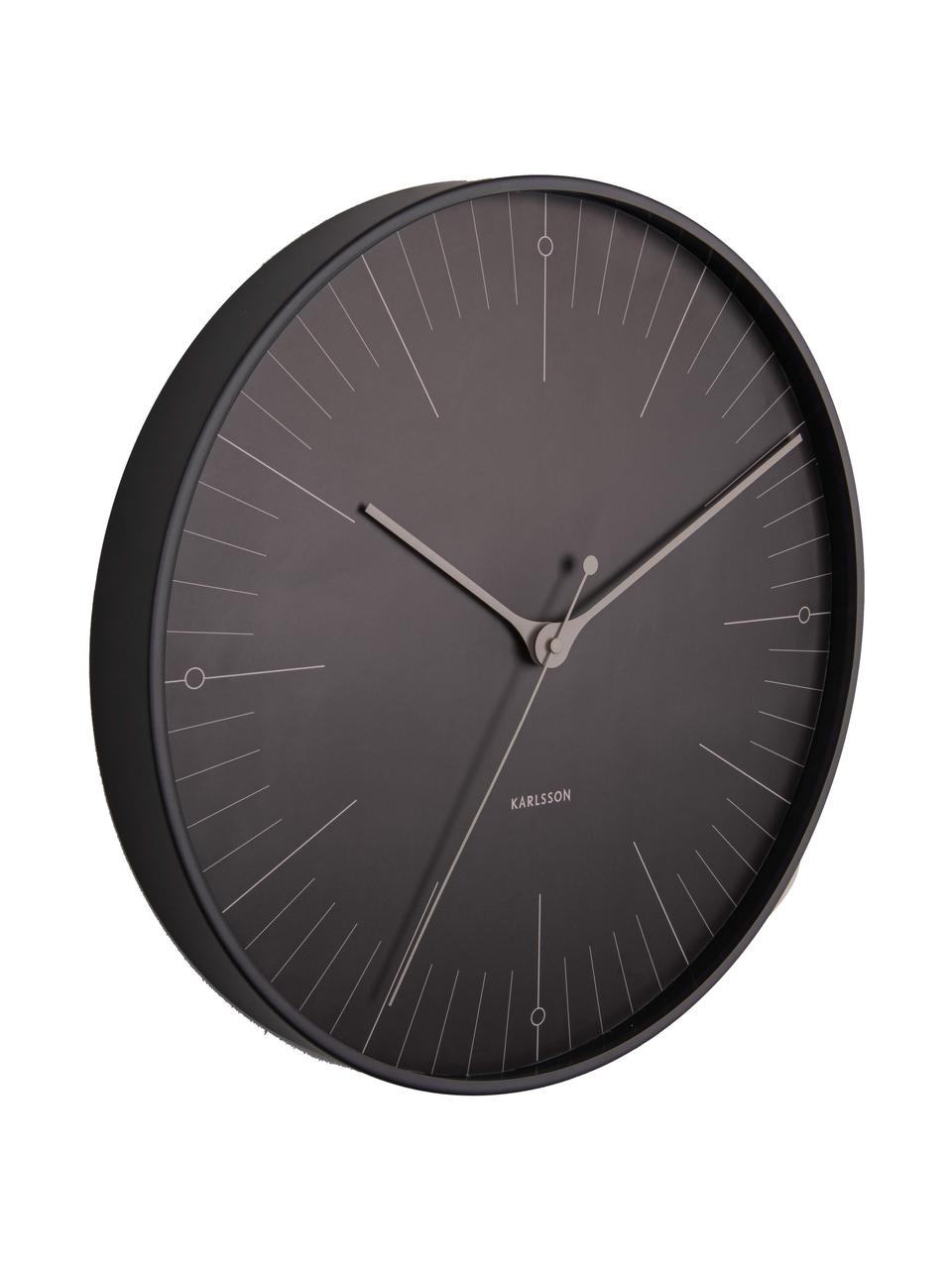 Reloj de pared Index, Metal recubierto, Negro, gris, Ø 40 cm