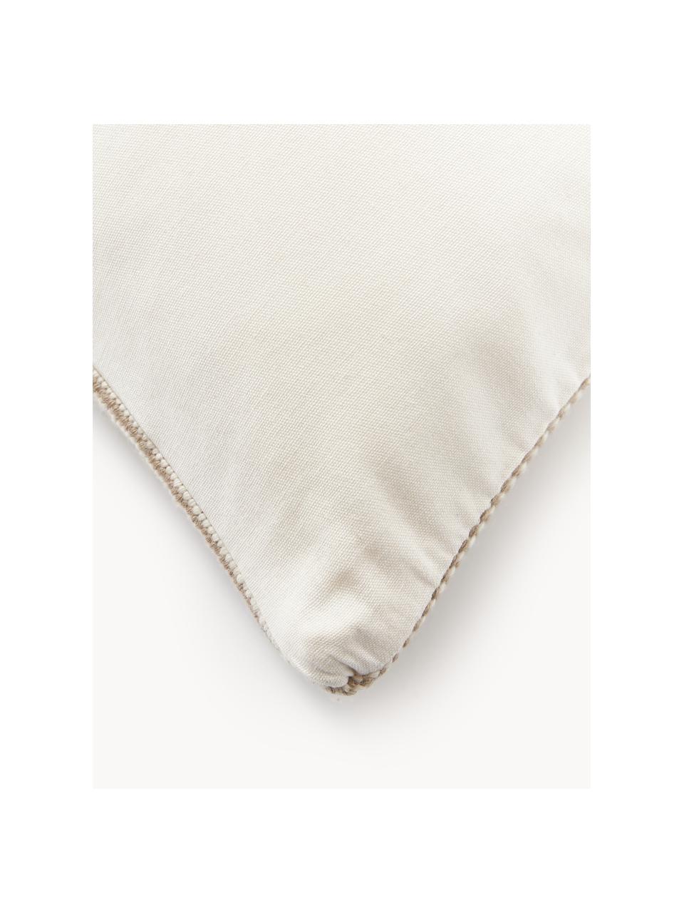 Housse de coussin 45x45 tissé main Laine, Beige clair, beige, larg. 45 x long. 45 cm