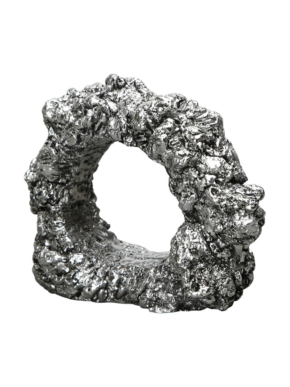 Servilleteros Minerale, 6 uds., Poliresina, Plateado, An 7 x Al 6 cm