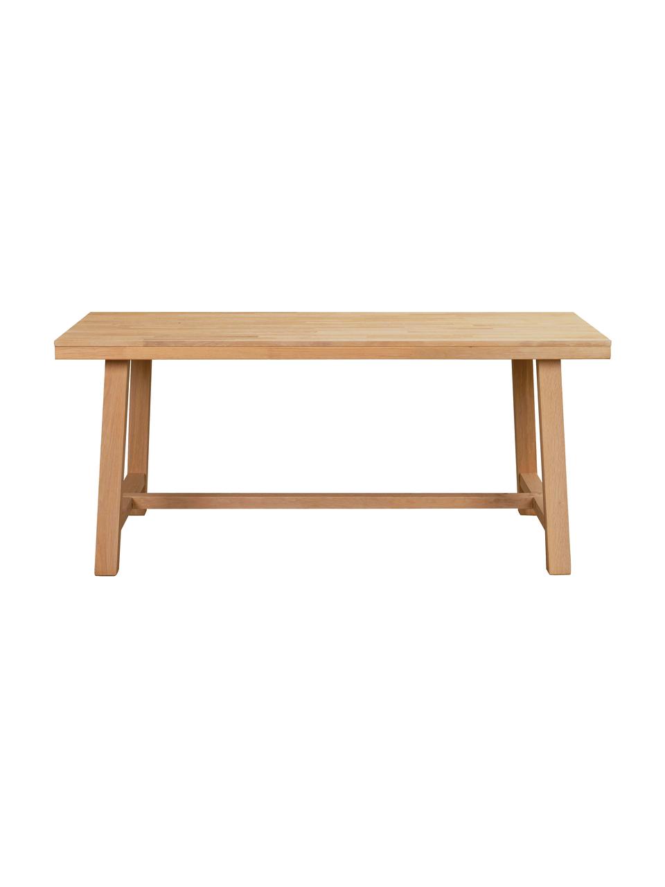 Verlängerbarer Esstisch Brooklyn aus Eichenholz, verschiedene Größen, Massives Eichenholz, gebürstet und klar lackiert, Eichenholz, B 170/220 x T 95 cm