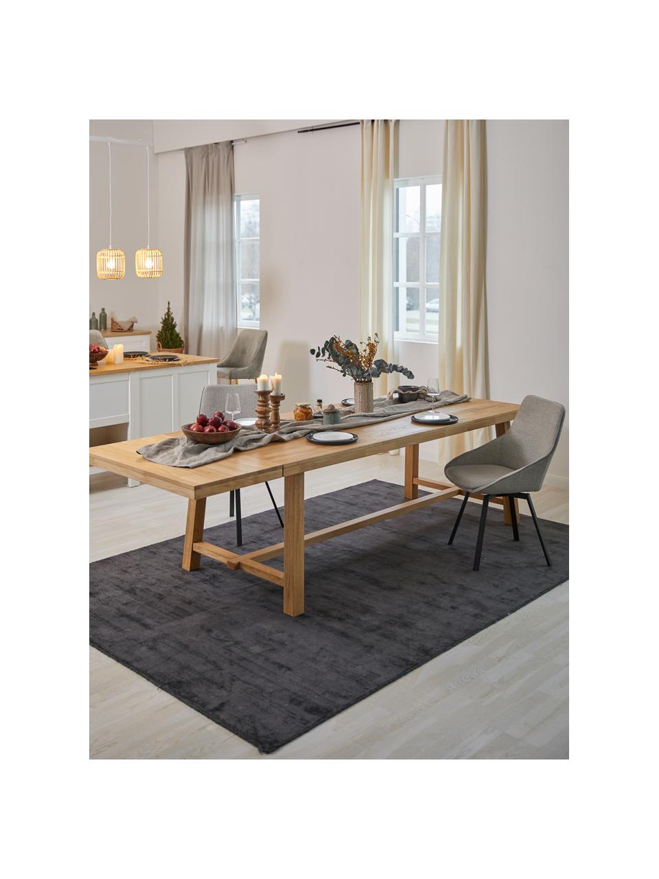 Mesa de comedor extensible de madera de roble Brooklyn, tamaños diferentes, Madera de roble cepillada y lacada en claro

Este producto está hecho de madera de origen sostenible y con certificación FSC®., Madera de roble, An 170/220 x F 95 cm