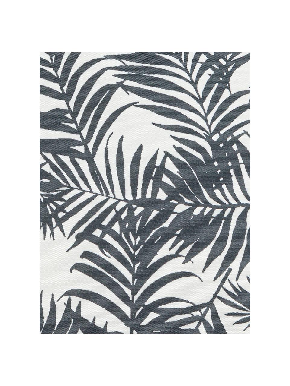 Outdoor-Kissen Gomera mit Blattmuster, mit Inlett, 100% Polyester, Weiß, Schwarz, B 45 x L 45 cm