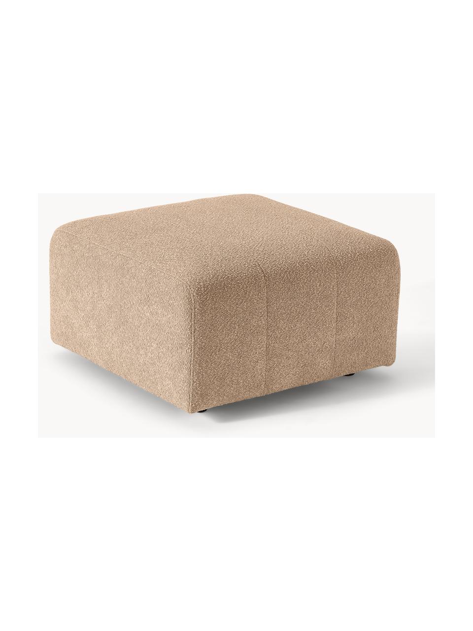 Bouclé-Sofa-Hocker Lena, Bezug: Bouclé (93 % Polyester, 6, Gestell: Kiefernholz, Schichtholz,, Füße: Kunststoff, Bouclé Hellbraun, B 76 x T 76 cm