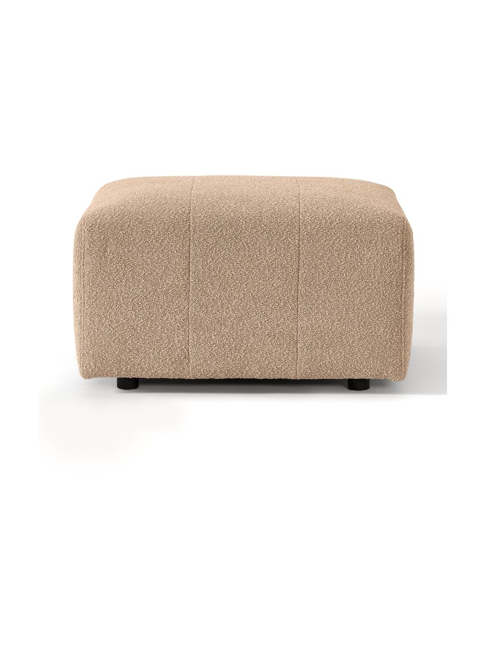 Pouf en tissu bouclé Lena, Bouclé brun clair, larg. 76 x prof. 76 cm