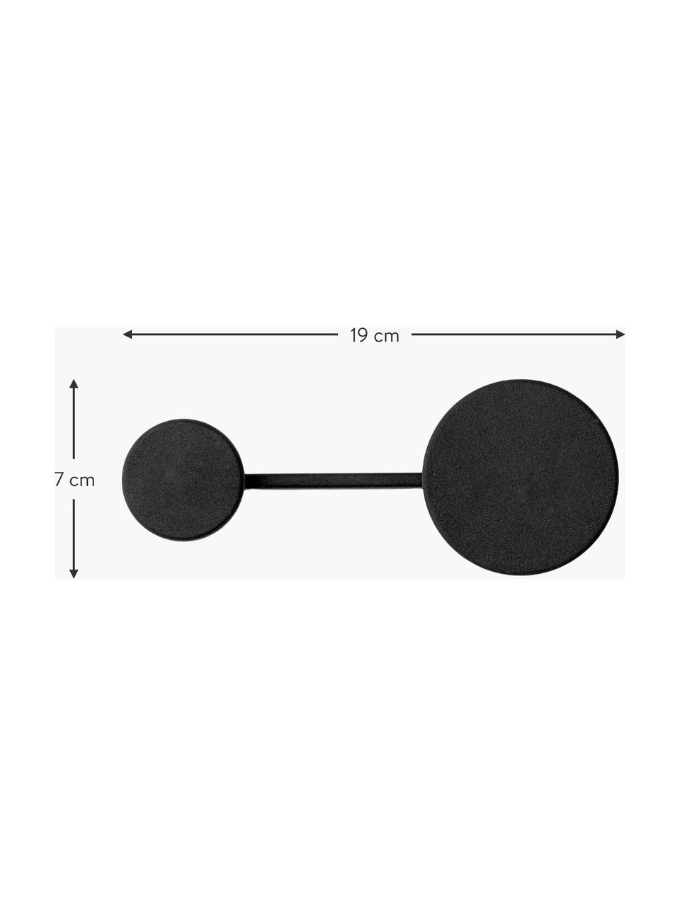 Metall-Wandhaken Afteroom, Zink, pulverbeschichtet, Schwarz, B 19 x H 7 cm