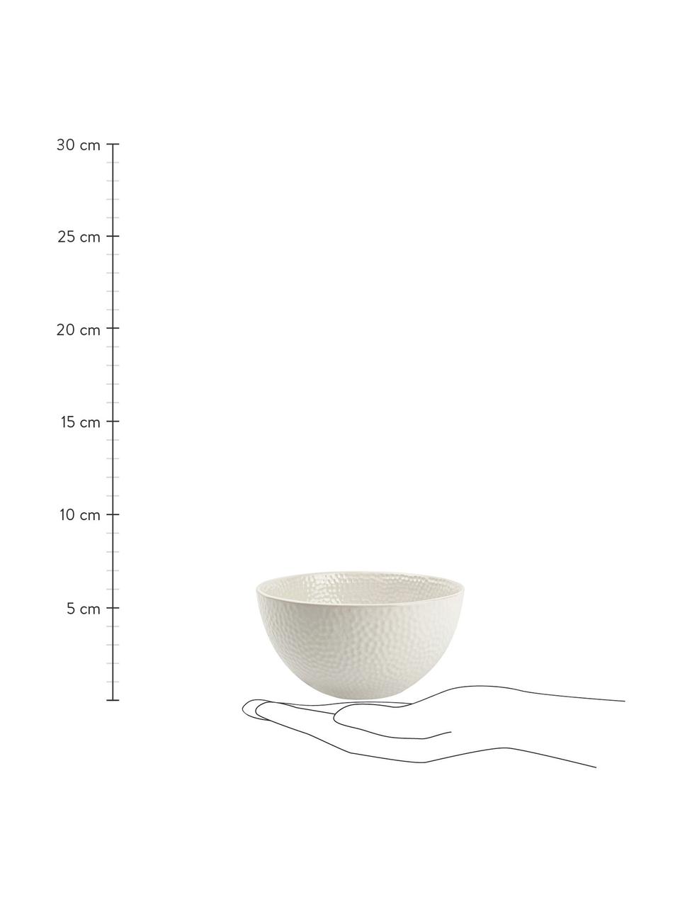 Schalen Mielo mit strukturierter Oberfläche Ø 15 cm, 4 Stück, Steingut, Weiß, Ø 15 cm