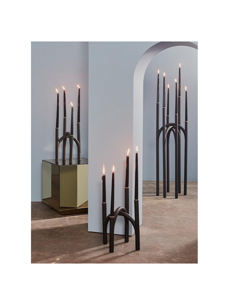 Grosser Kerzenhalter Angui aus Metall, Metall, beschichtet, Schwarz, B 30 x H 92 cm