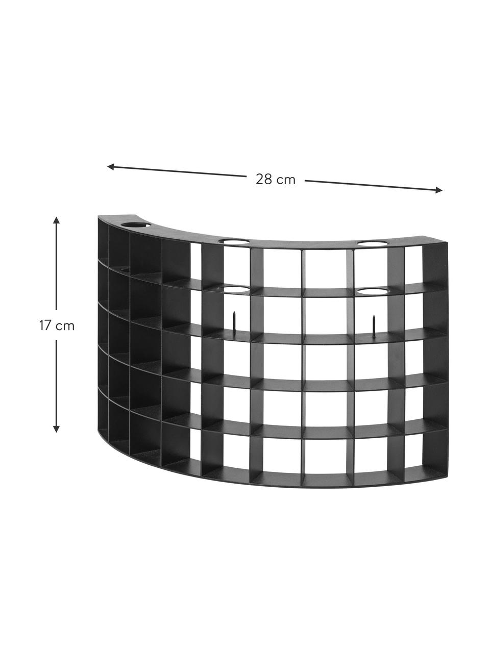 Candelabro Mesh, Acero con pintura en polvo, Negro, An 28 x Al 17 cm