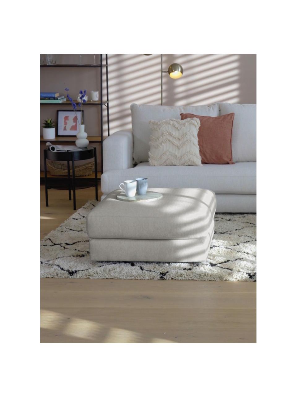 Sofa-Hocker Tribeca, Bezug: 100% Polyester Der hochwe, Gestell: Massives Kiefernholz, Füße: Massives Buchenholz, lack, Webstoff Beigegrau, B 80 x H 40 cm