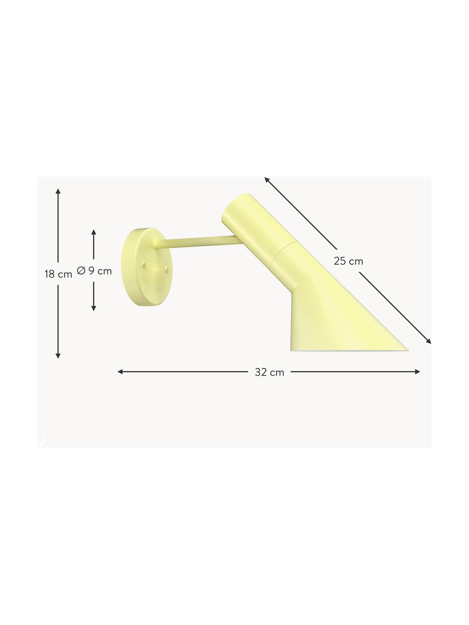 Aplique AJ, Acero recubierto, Amarillo claro, An 32 x Al 18 cm