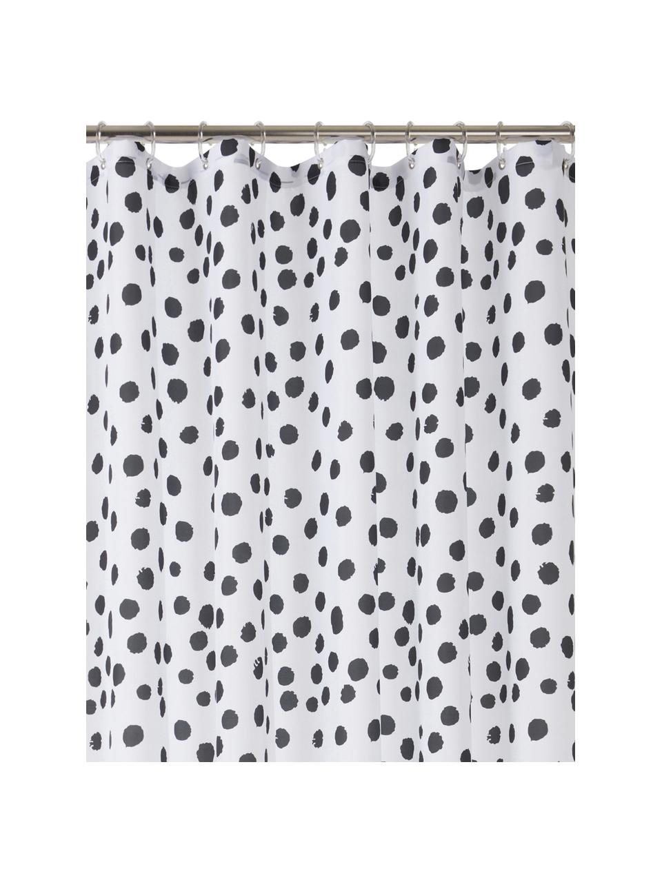 Cortina de baño Danja, 100% poliéster
Repelente al agua, no impermeable, Blanco, negro, An 180 x L 200 cm