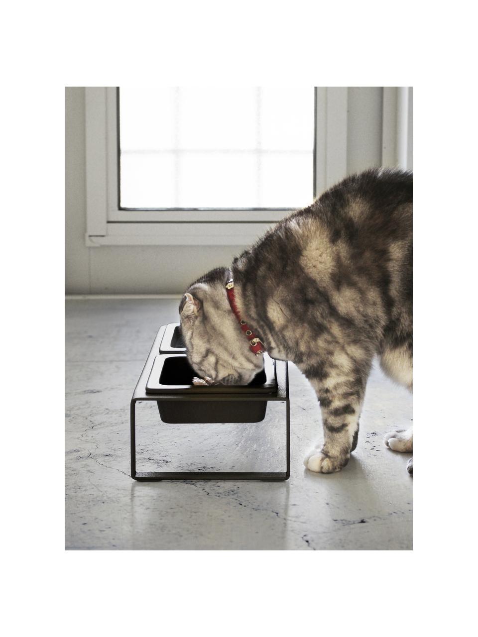 Comedero para mascotas Tower, Estructura: acero con pintura en polv, Negro, An 29 x Al 10 cm
