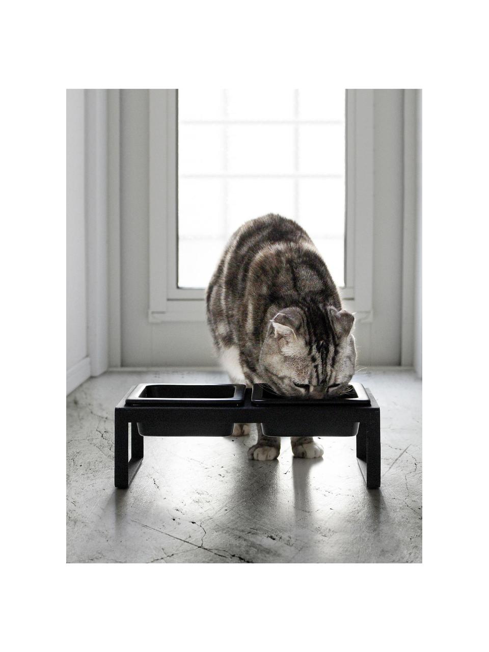 Comedero para mascotas Tower, Estructura: acero con pintura en polv, Negro, An 29 x Al 10 cm