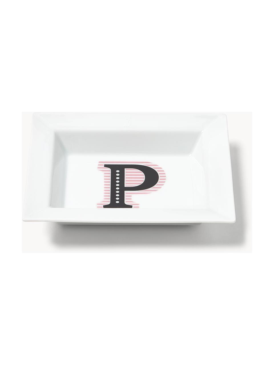 Westwing Collection x MEISSEN, handgefertigte Vide-Poche Initials mit Dekor, Porzellan, glasiert, P, B 16 x T 13 cm