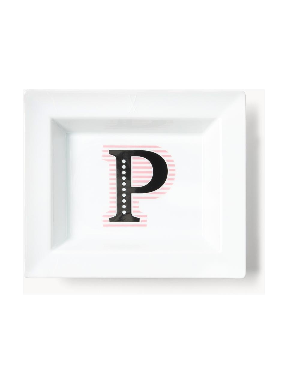 Westwing Collection x MEISSEN, handgefertigte Vide-Poche Initials mit Dekor, Porzellan, glasiert, P, B 16 x T 13 cm