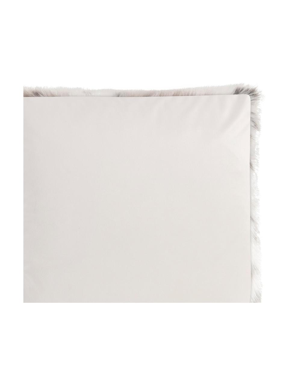 Zachte plaid Skins van imitatieleer in sneeuwluipaardlook, Bovenzijde: 60% polyacryl, 40% polyes, Onderzijde: polyester fluweel, Beigetinten, B 150 x L 200 cm