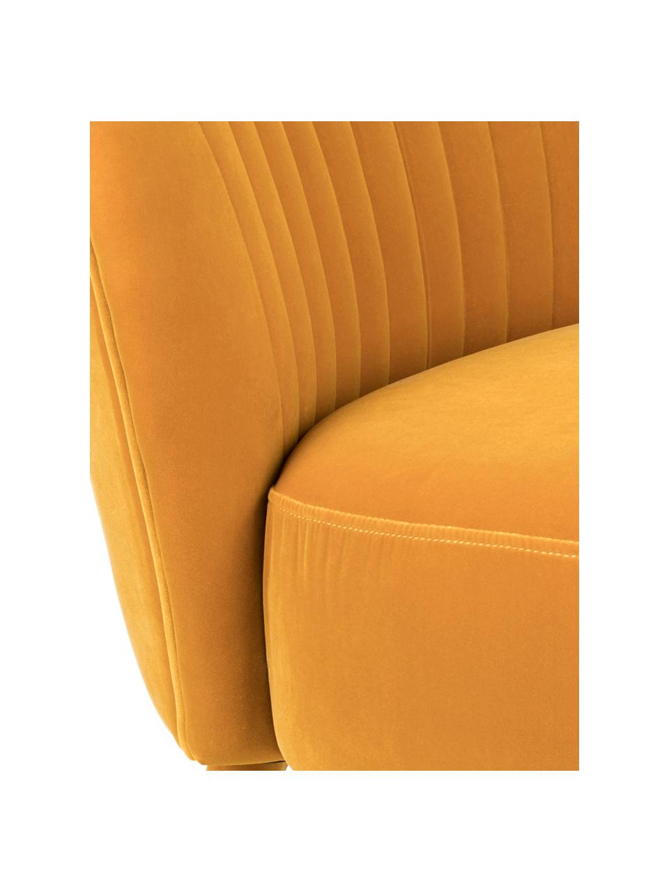 Fauteuil cocktail en velours jaune Well Dressed, Velours ocre