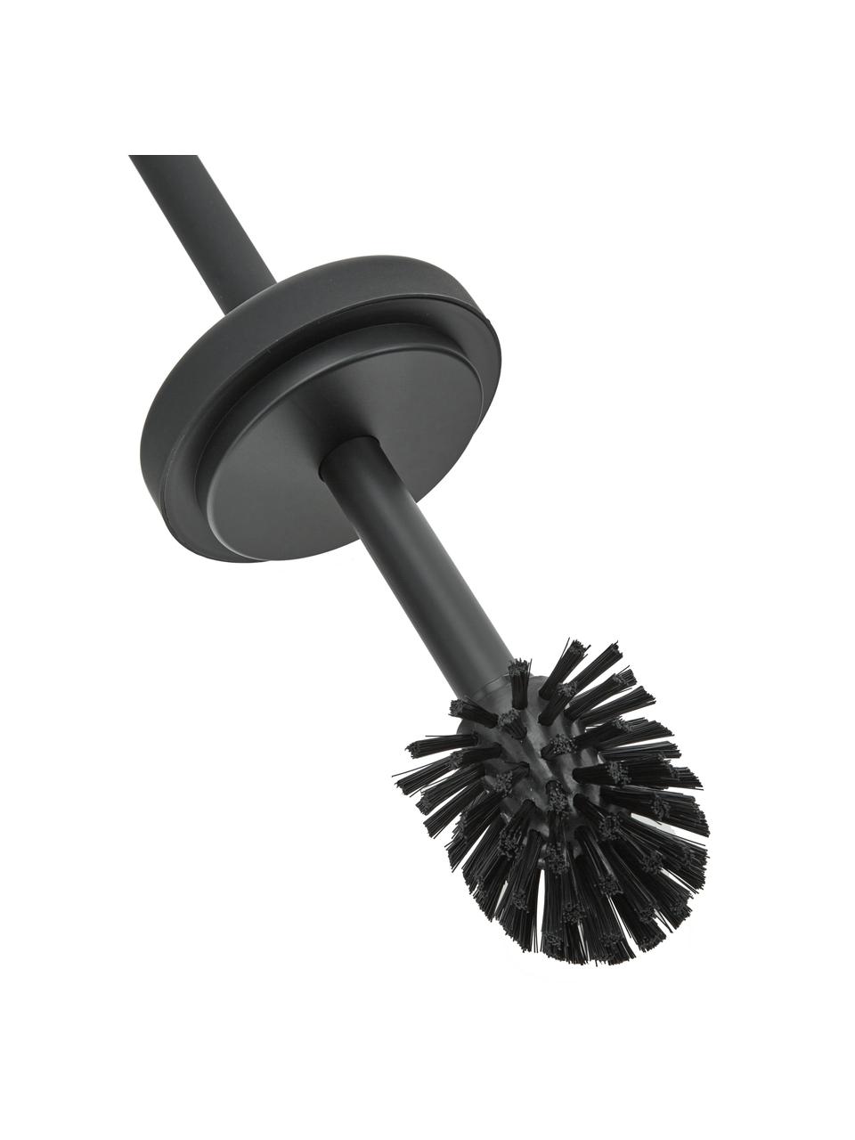 Brosse pour WC avec récipient Omega, Noir, Ø 10 x haut. 39 cm