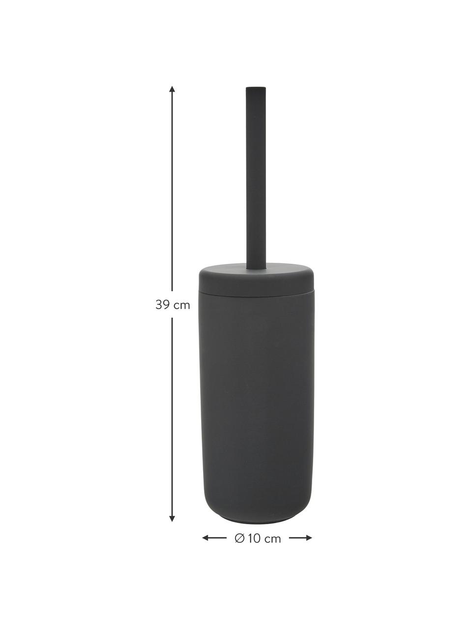Brosse pour WC avec récipient Omega, Noir, Ø 10 x haut. 39 cm