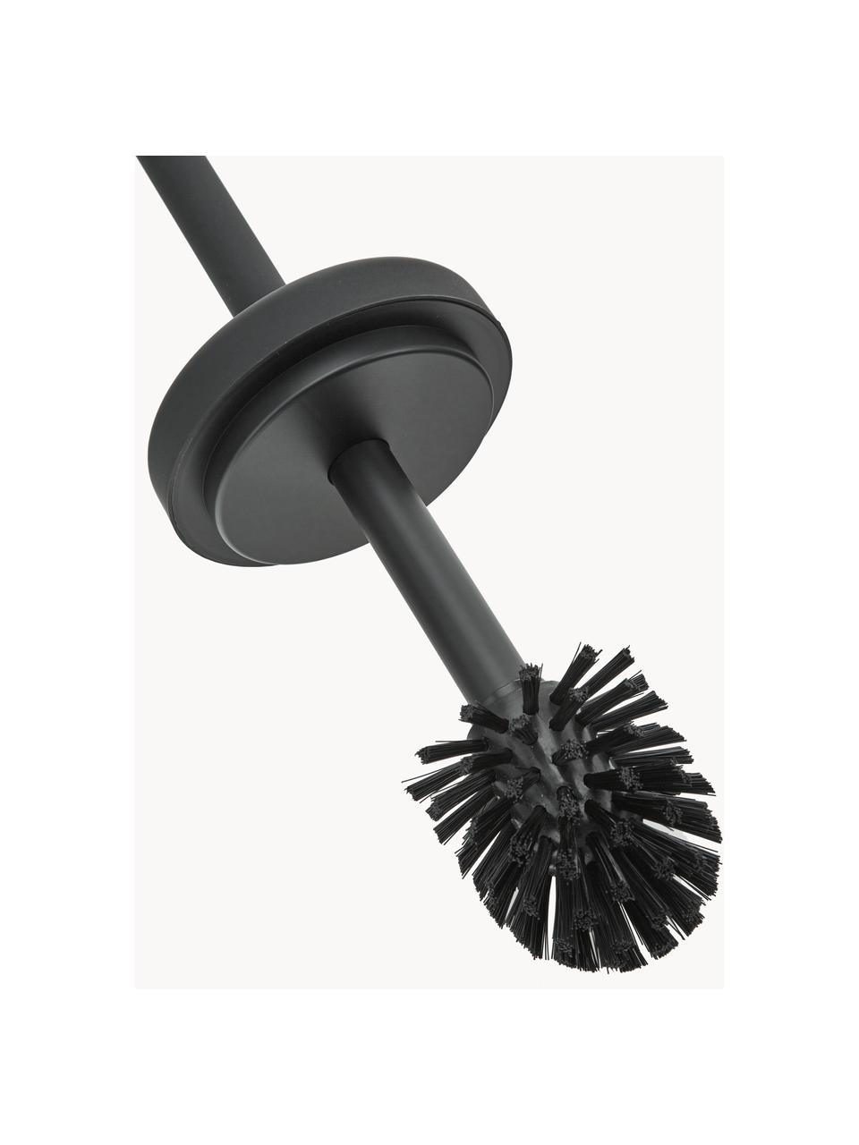 Brosse pour WC avec récipient Omega, Noir, Ø 10 x haut. 39 cm