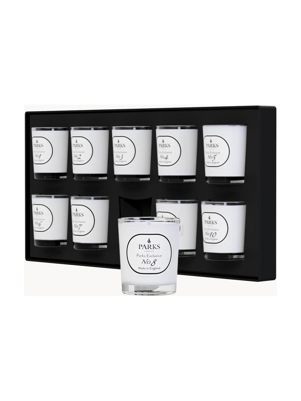 Set de velas perfumadas Parks Exclusive, 10 uds., Recipiente: vidrio, Fragancias diferentes, Ø 5 x Al 5 cm