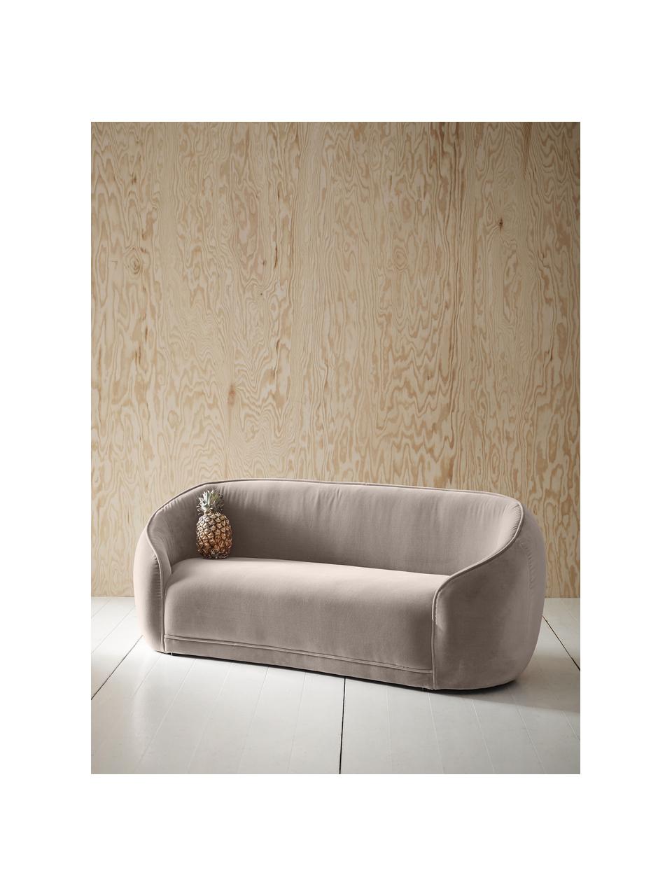 Divano per bambini in velluto Austin Mini, Rivestimento: velluto (90% cotone, 10% , Struttura: legno di pino, compensato, Velluto beige, Larg. 133 x Prof. 50 cm