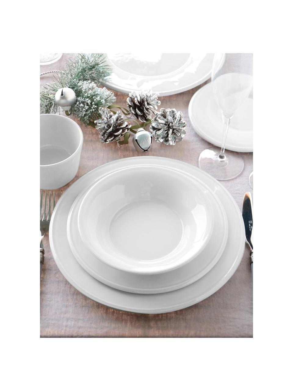 Platos llanos Constance, 2 uds., estilo rústico, Gres, Blanco, Ø 29 cm