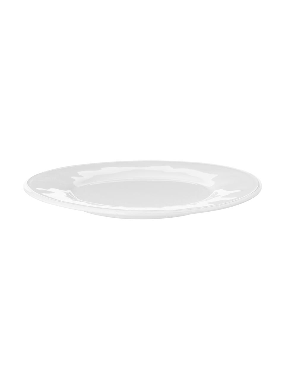 Mělké talíře ve venkovském stylu Constance, 2 ks, Kamenina, Bílá, Ø 29 cm