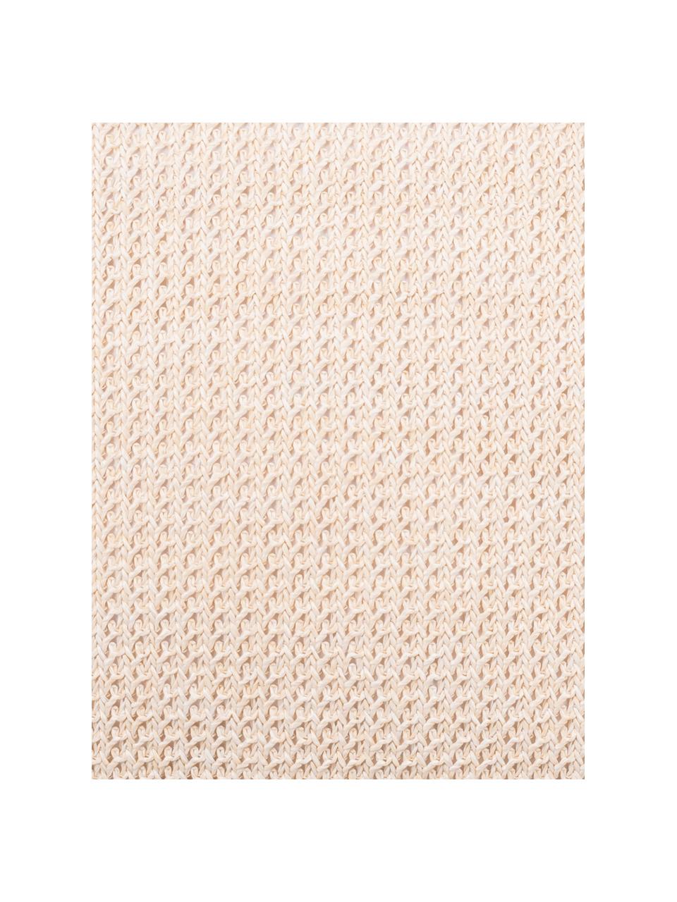 Kissenhülle Tally mit Jute-Keder, 50% Jute, 50% Baumwolle, Weiß, Beige, 45 x 45 cm