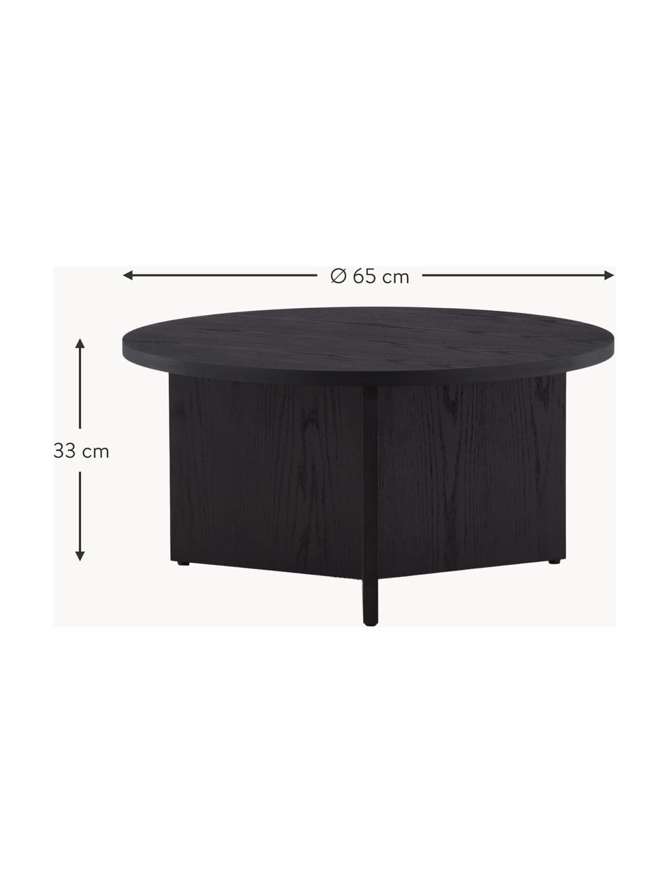 Kulatý dřevěný konferenční stolek Saltö, MDF deska (dřevovláknitá deska střední hustoty), Dřevo, Ø 65 cm, V 33 cm