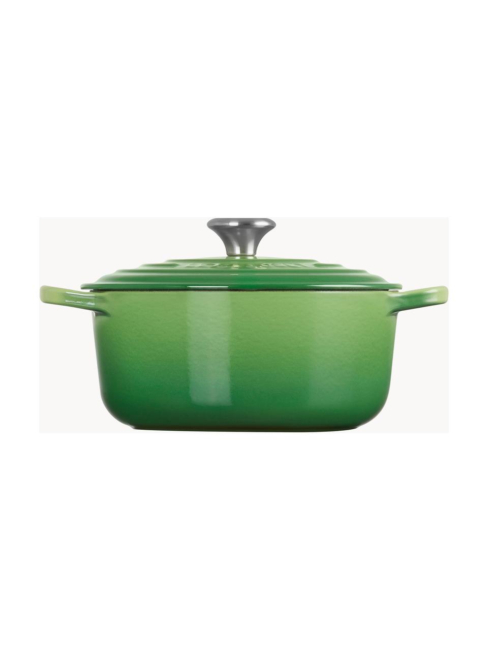 Cocotte ronde en fonte émaillée Signature Collection, Fonte, émaillée, Tons verts, Ø 20 x haut. 12 cm, 2,4 L