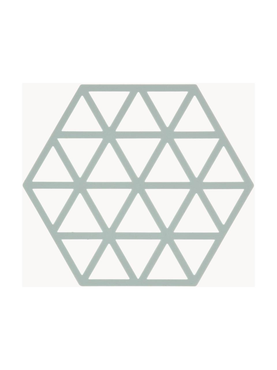 Siliconen panonderzetter Triangle, 2 stuks, Siliconen, Pastelblauw, B 14 x D 16 cm