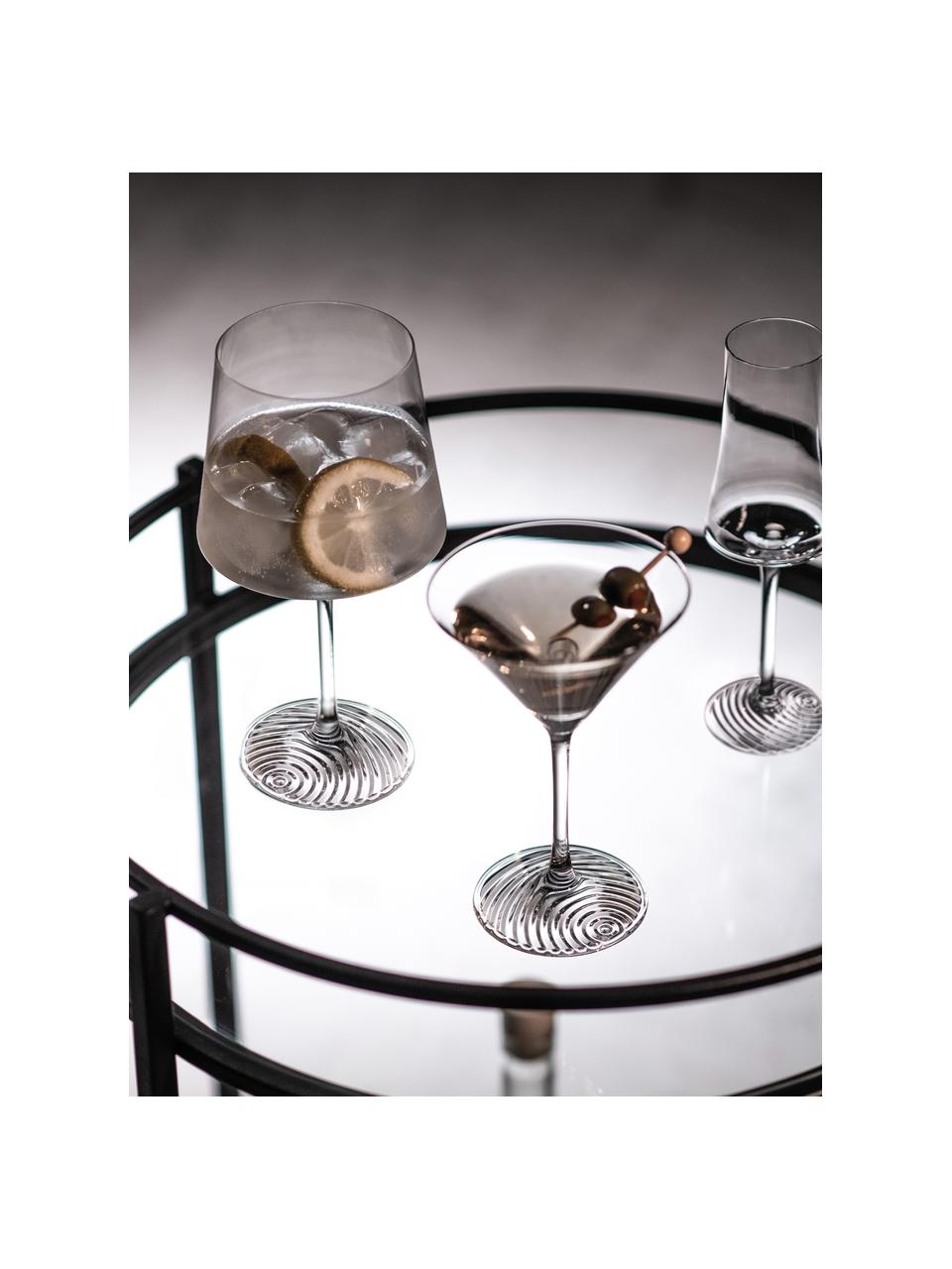 Copas martini de cristal Echo, 4 uds., Cristal Tritan, Transparente, Ø 10 x Al 16 cm, 160 ml
