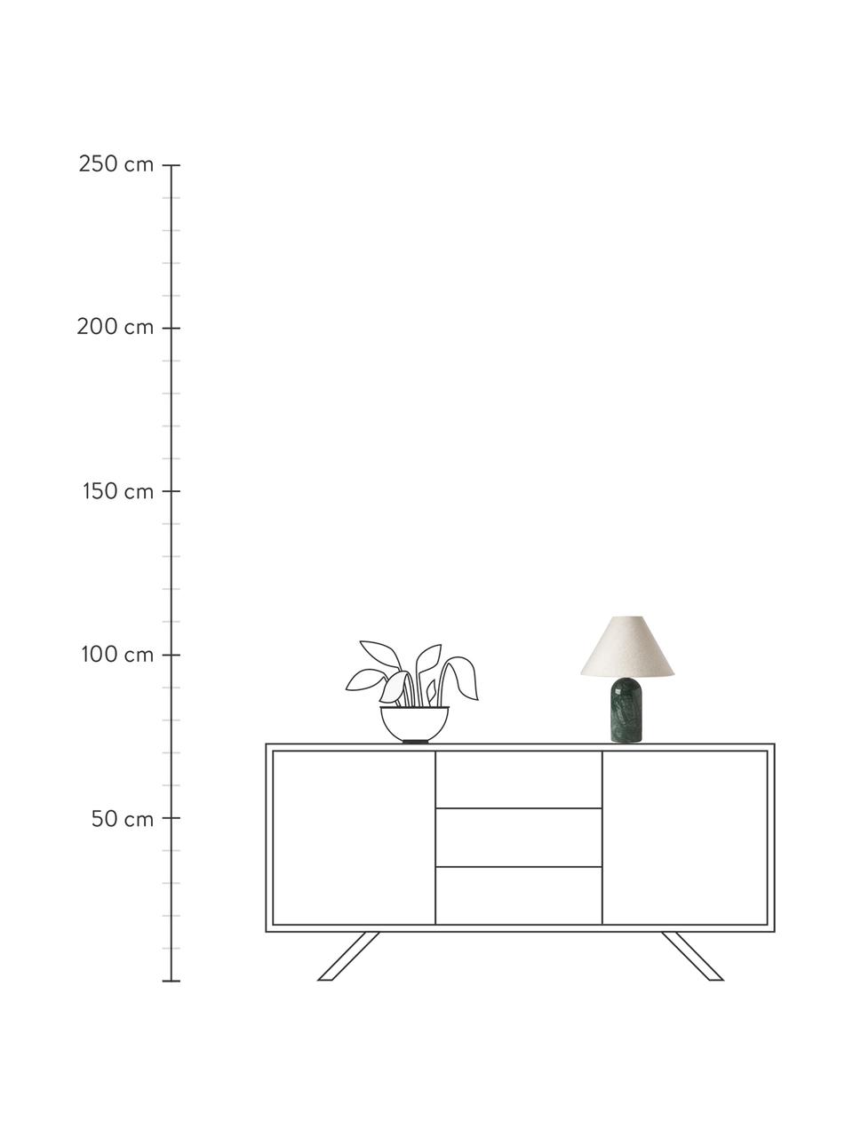 Lámpara de mesa mármol Gia, Pantalla: 50% lino, 50% poliéster, Cable: cubierto en tela, Beige, verde oscuro, veteado, Ø 30 x Al 39 cm