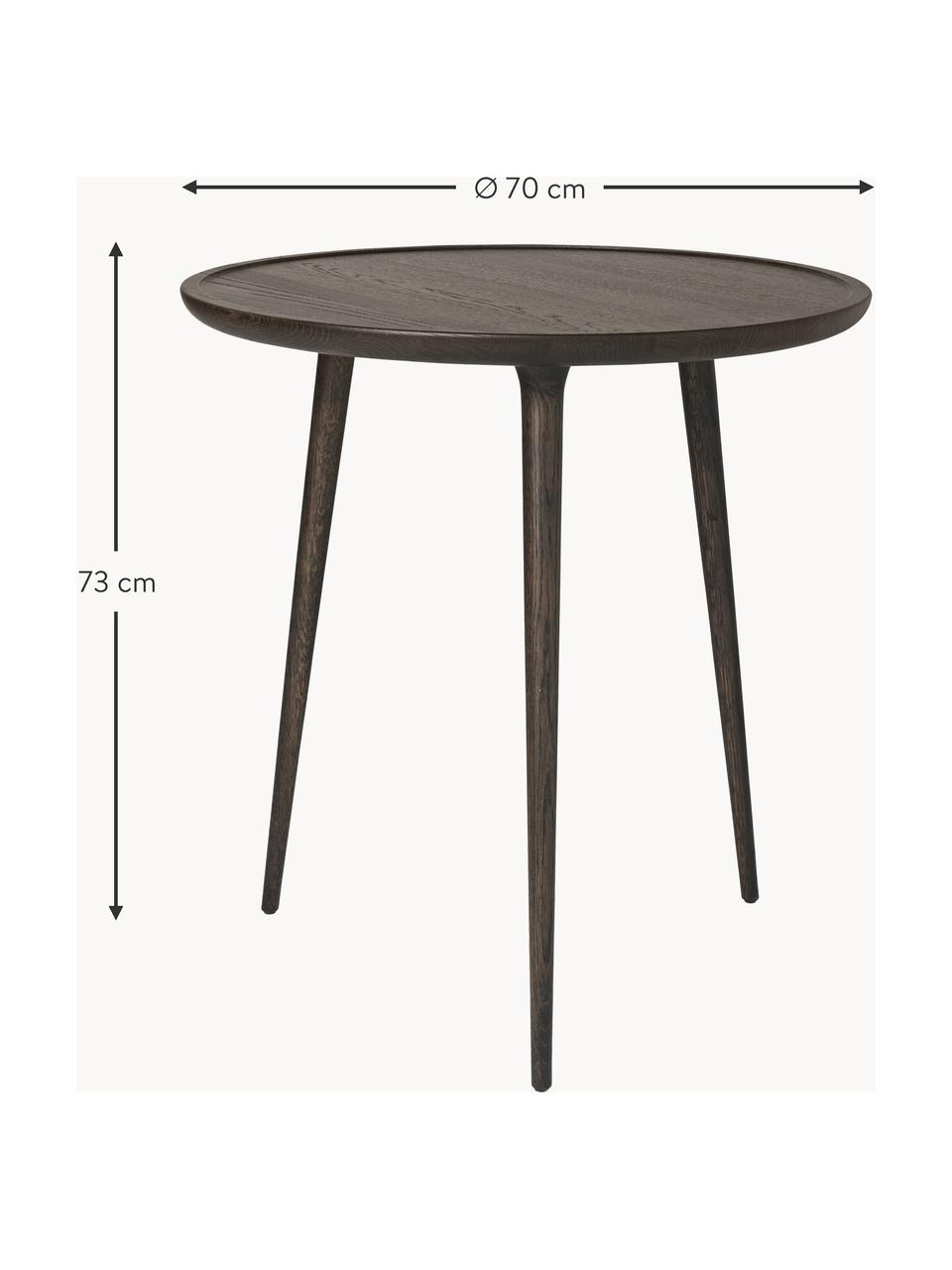 Ręcznie wykonany okrągły stolik pomocniczy z drewna dębowego Accent, Drewno dębowe

Ten produkt jest wykonany z drewna pochodzącego ze zrównoważonych upraw, które posiada certyfikat FSC®, Ciemne drewno dębowe, Ø 70 x W 73 cm