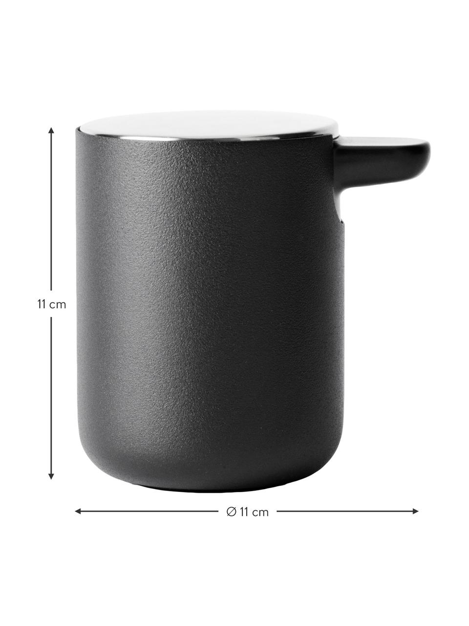 Dosificador de jabón Matty, Metal, plástico, Negro, Ø 11 x Al 11 cm