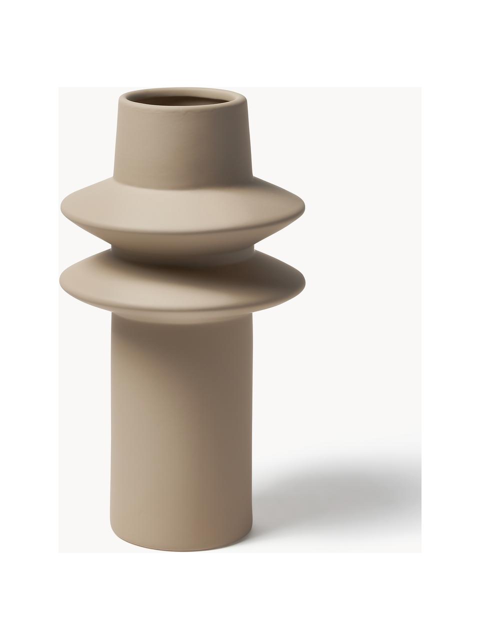 Set de jarrones de gres Isen, 2 uds., Cerámica de gres, Off White, beige, Set de diferentes tamaños