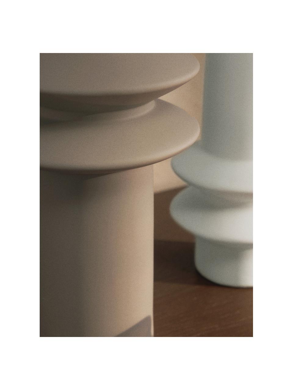 Vasen Isen aus Steingut, 2er-Set, Steingut, Off White, Beige, Set in verschiedenen Grössen