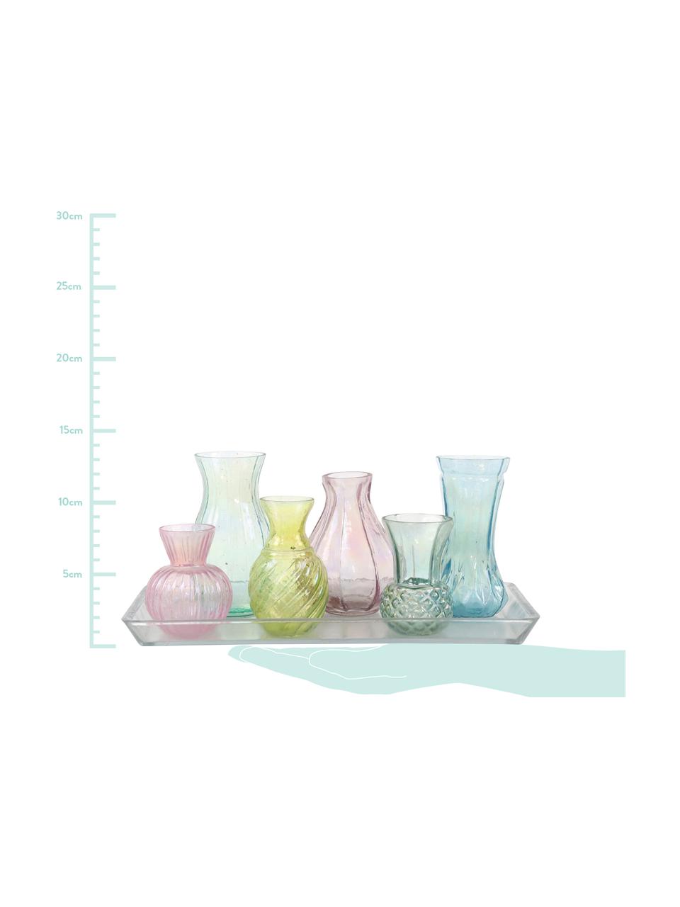 Komplet wazonów ze szkła Poesie, 7 elem., Szkło, Wielobarwny, Komplet z różnymi rozmiarami