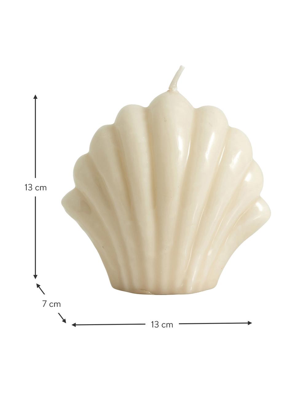 Deko-Kerze Ibo in Shell-Form, Paraffinwachs, Sandfarben, B 13 x H 13 cm