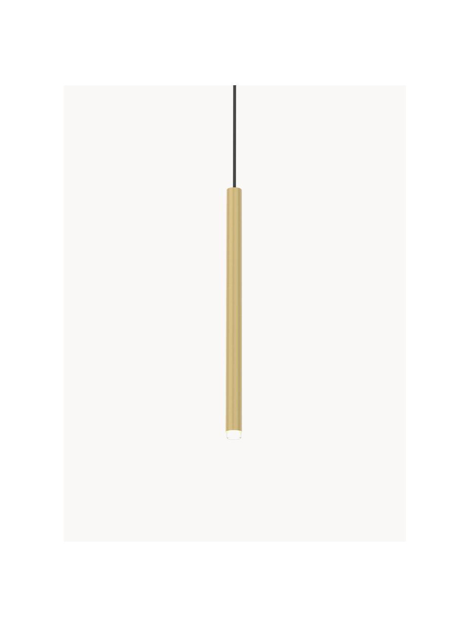 Handgemaakte hanglamp Monza, Lamp: gecoat metaal, Goudkleurig, zwart, Ø 2 x H 40 cm