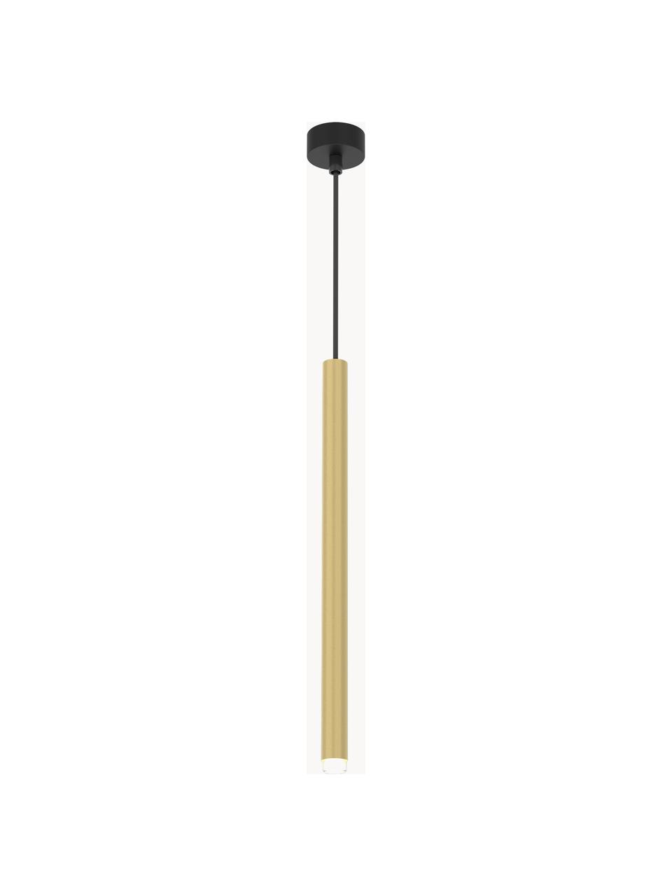 Handgemaakte hanglamp Monza, Lamp: gecoat metaal, Goudkleurig, zwart, Ø 2 x H 40 cm
