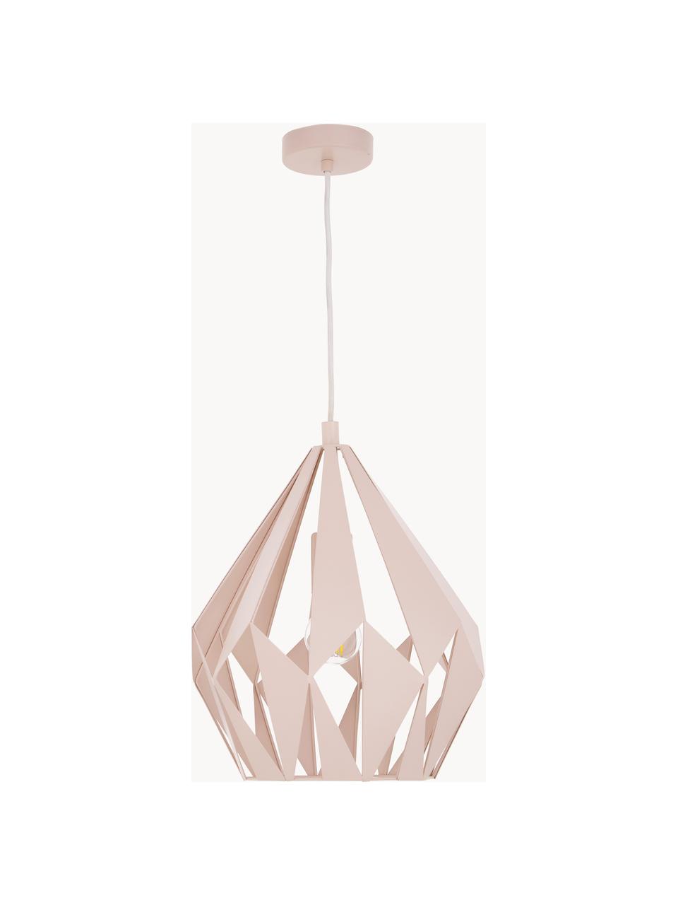 Lampa wisząca w stylu scandi Carlton, Jasny różowy, Ø 31 x W 40 cm