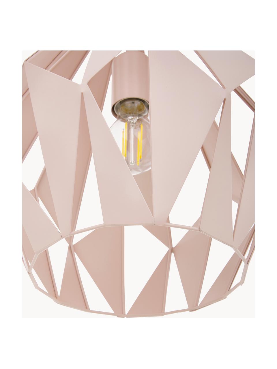 Lampada a sospensione stile nordico Carlton, Paralume: acciaio verniciato, Baldacchino: acciaio verniciato, Rosa chiaro, Ø 31 x Alt. 40 cm