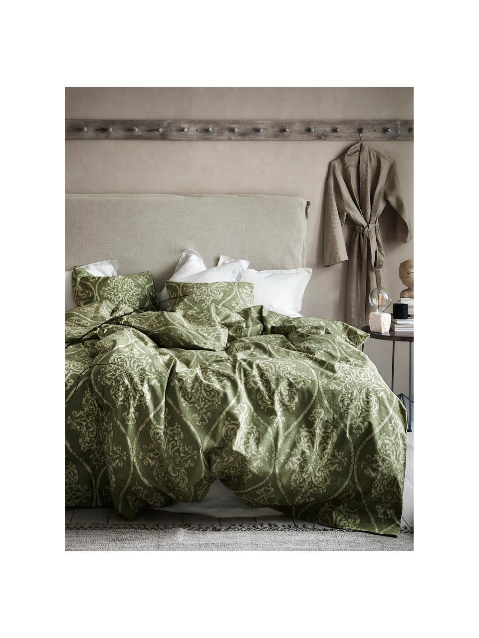Zagłówek do łóżka z lnu Palma, Tapicerka: 100% len, Beżowy, S 160 x W 122 cm