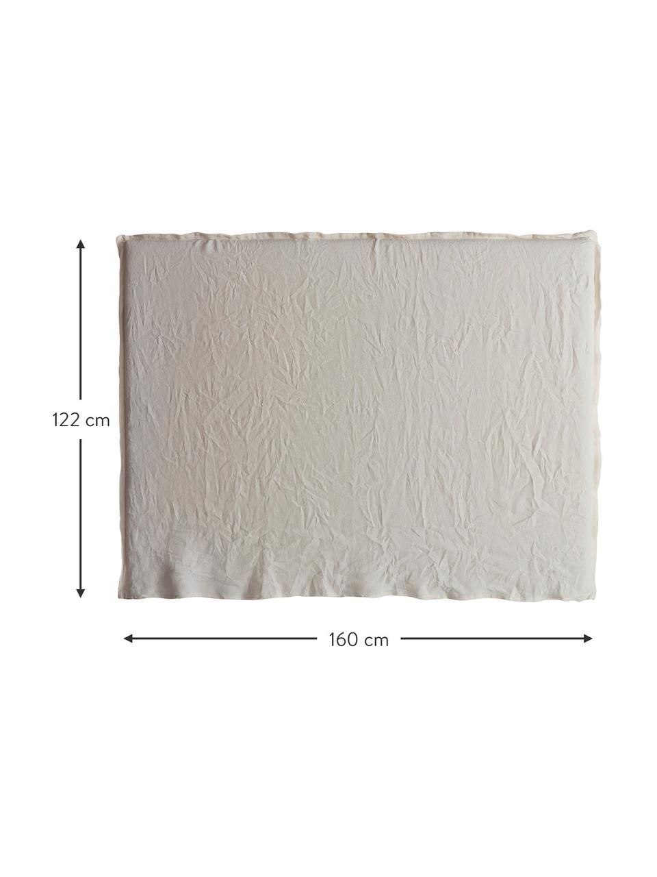 Testiera in lino Palma, Sottostruttura: struttura in legno, Tessuto beige, Larg. 160 x Alt. 122 cm