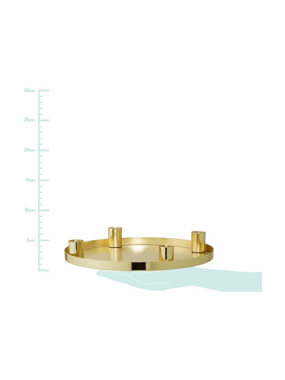 Portacandele moderno dorato Advent, Metallo rivestito, Dorato, Ø 25 x A 4 cm