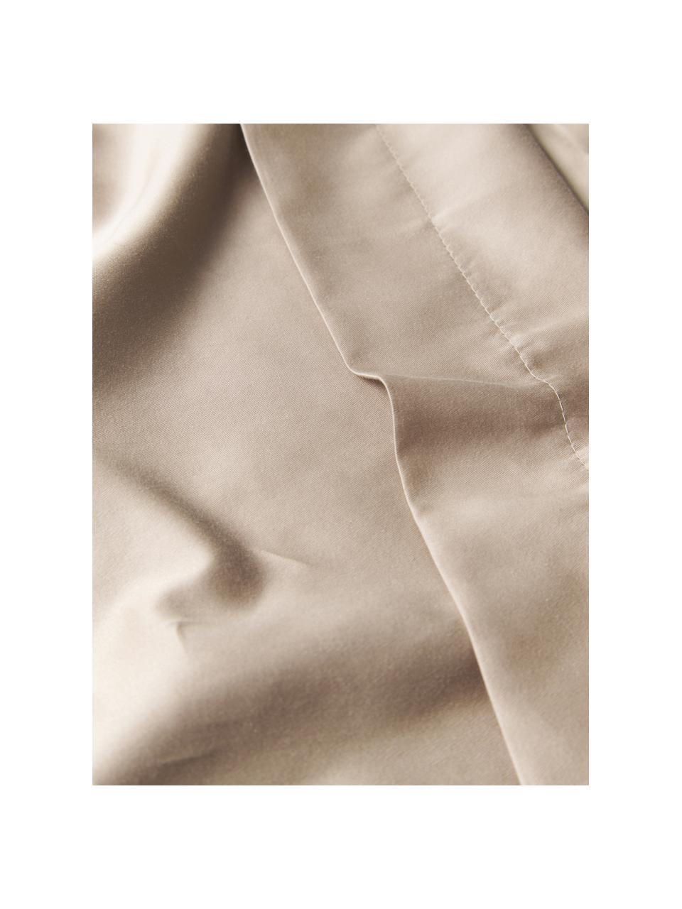 Satin-Bettwäsche Premium aus Bio-Baumwolle in Beige mit Stehsaum, Webart: Satin Fadendichte 400 TC,, Beige, 135 x 200 cm + 1 Kissen 80 x 80 cm